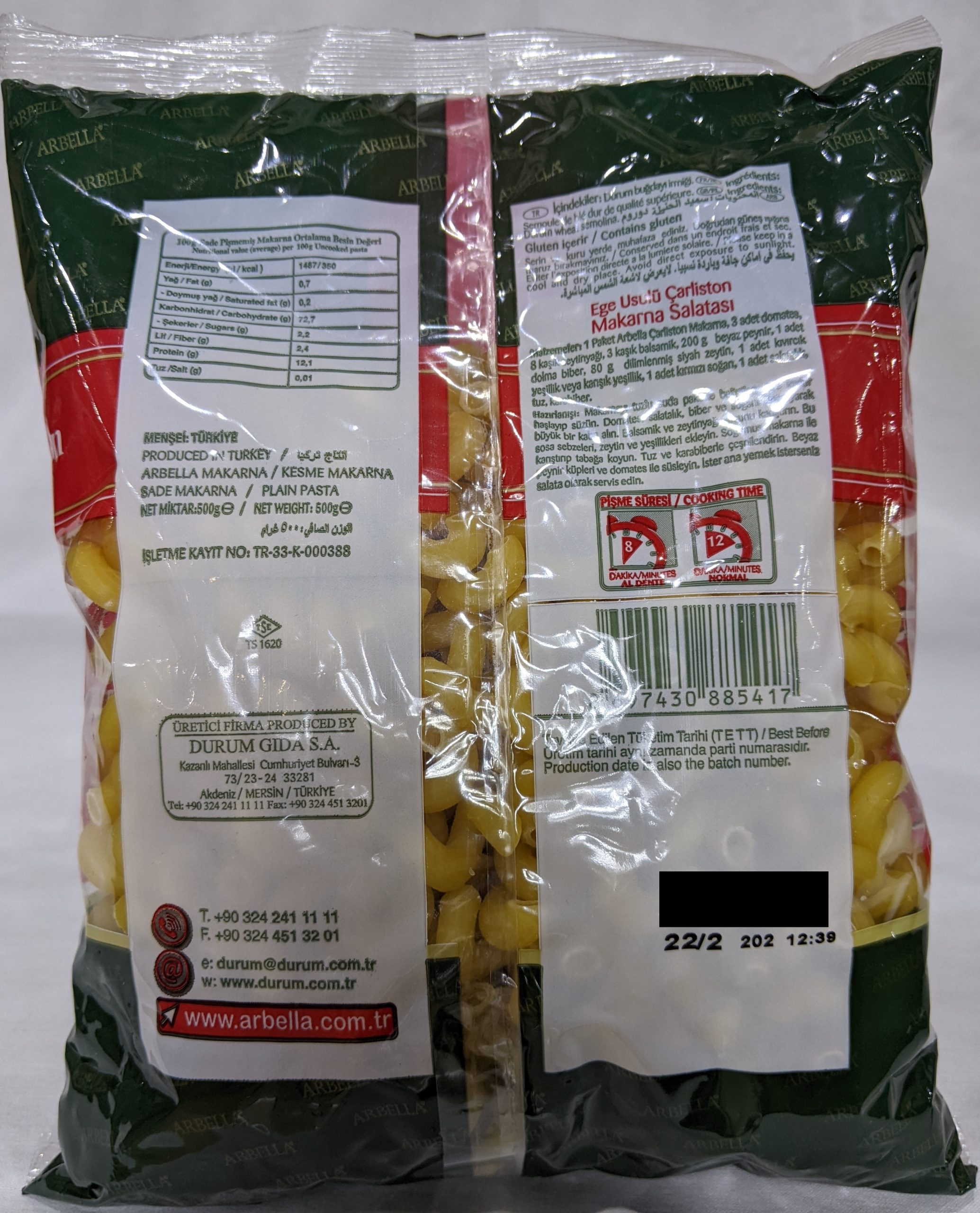 Arbella Pasta Charleston, 500g
